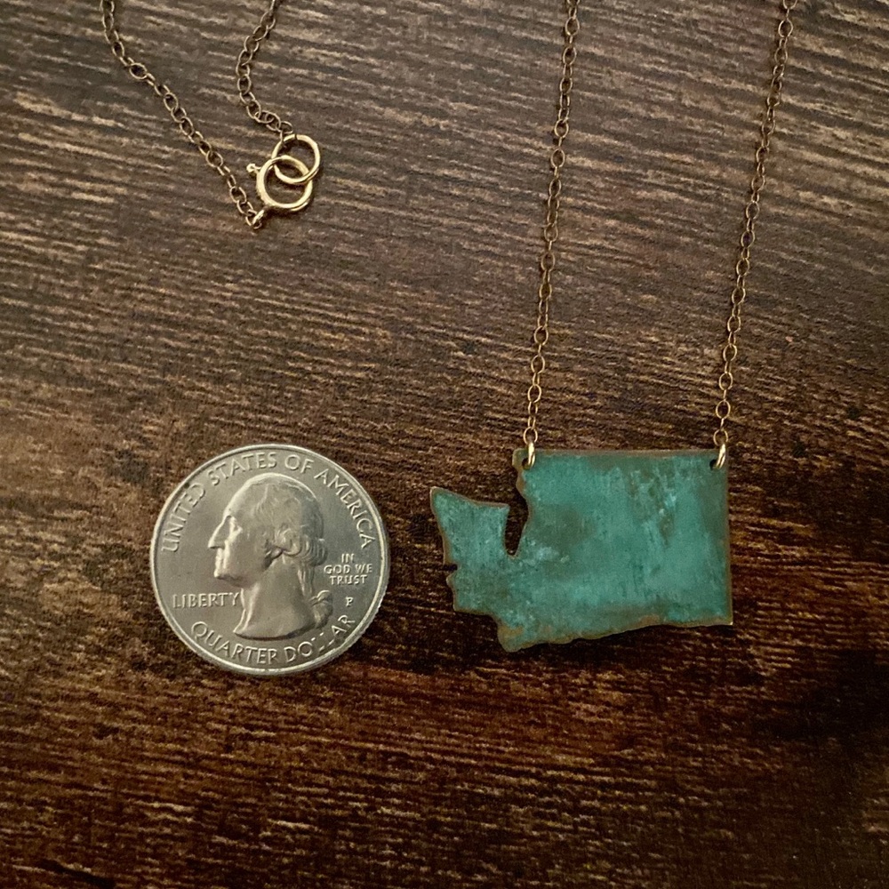 Washington State gold filled necklace